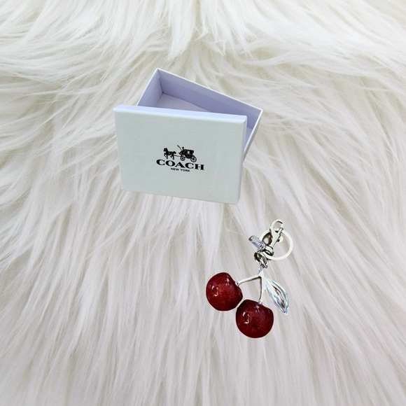 ❤️BRAND NEW! LAST ONE! SILVER COACH CHERRY KEYCHAIN❤️ - Picture 1 of 3
